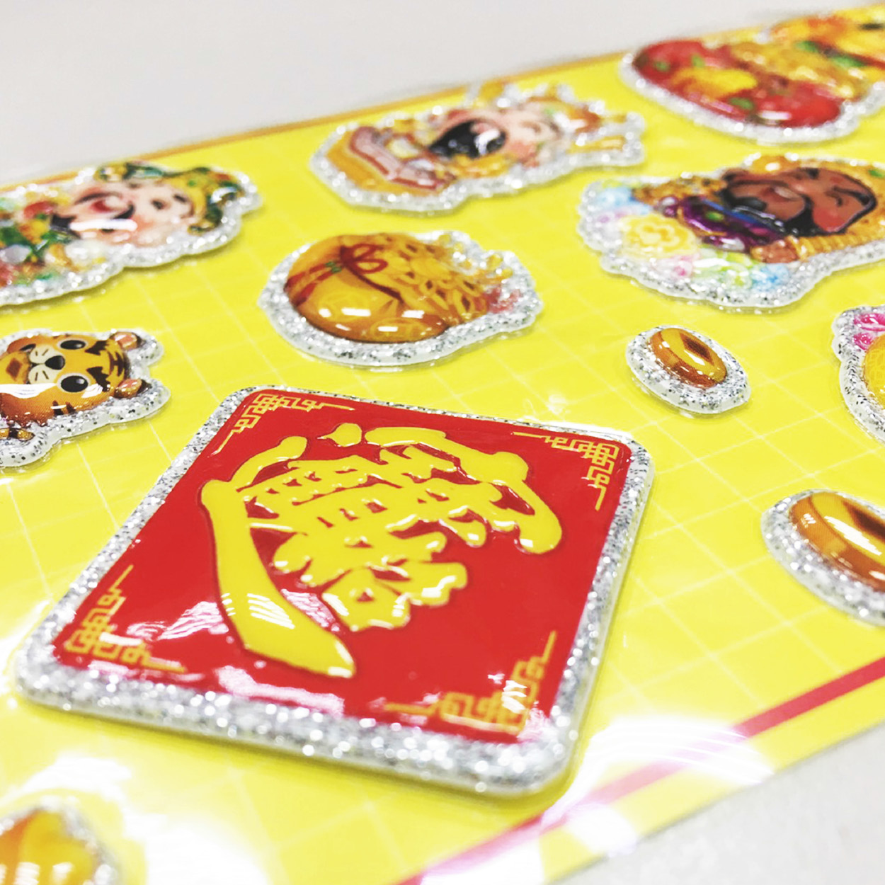 迎財迎福立體泡棉貼紙